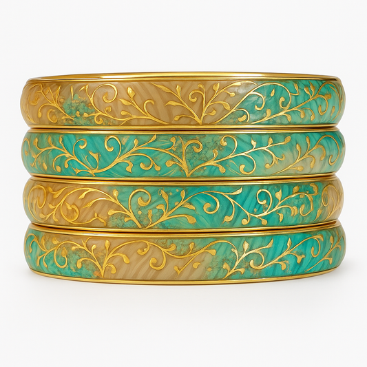 Traditional Glass Bangles Set for Women Set of 4