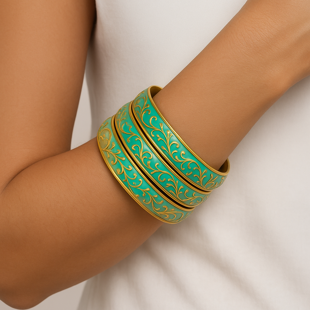 Traditional Glass Bangles Set for Women Set of 4