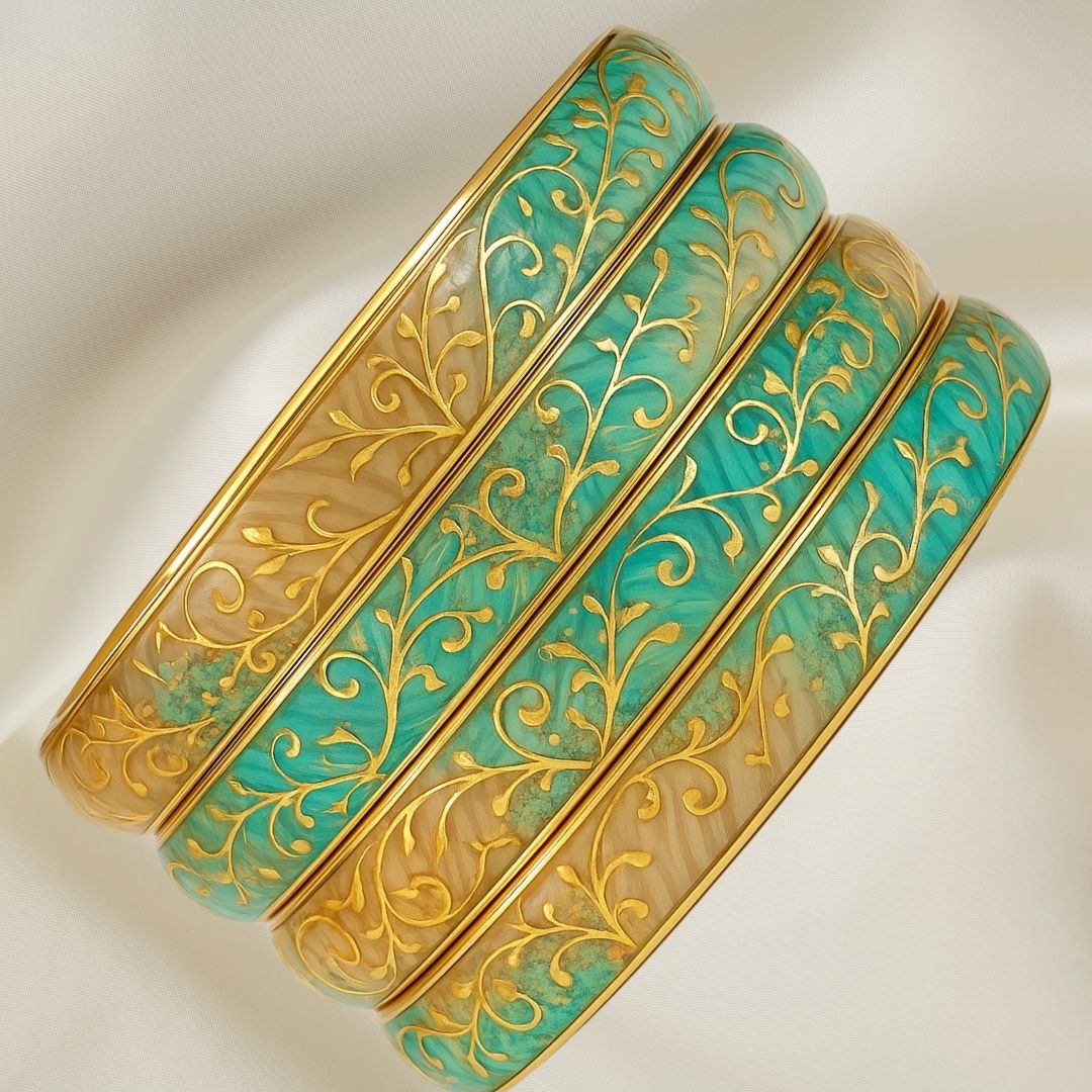 Traditional Glass Bangles Set for Women Set of 4